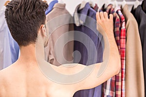 Man in dressing room