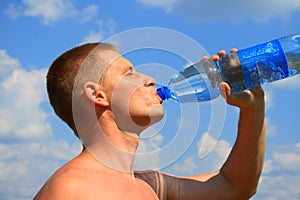 Man drink a water