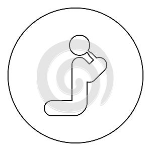 Man drinking alcohol from bottle of beer wine drunk people concept stick use beverage drunkard booze stands on the knees icon in