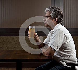 Man drinking alone