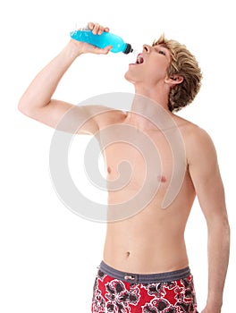 Man drinking energy drink