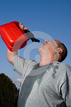 Man Drinking Gasoline