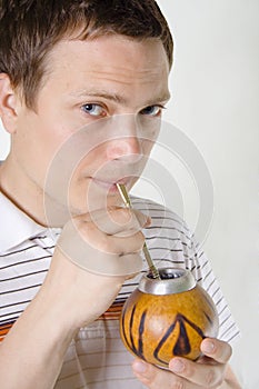 Man drinking mate