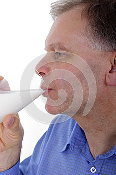 Man drinking milk