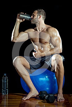 Man drinking protein shake