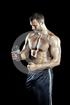 Man drinking protein shake