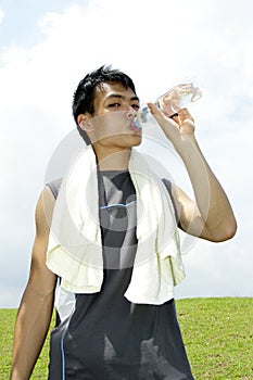 Man drinking water