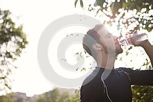 Man drinking water