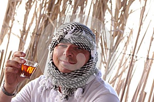 Man drinks Bedouin tea