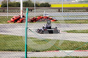 Man drive go kart on track