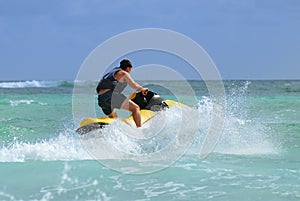 Man drive on the jetski