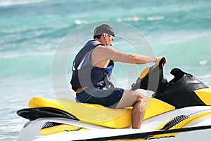 Man drive on the jetski