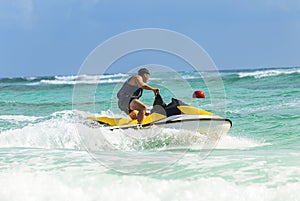 Man drive on the jetski