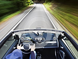 Man driving a electric car