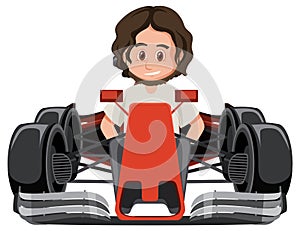 A man driving formula one racing car