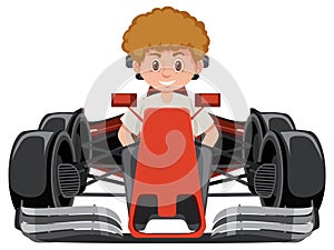 A man driving formula one racing car