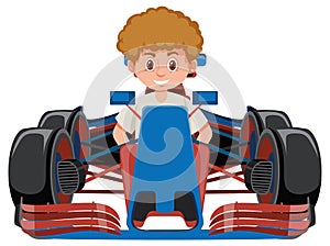 A man driving formula one racing car