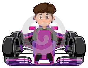 A man driving formula one racing car