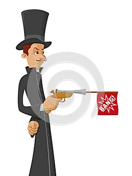 Man with dueling pistol