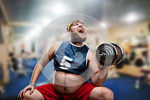 Man with a dumbbell