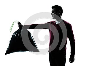 Man dumping garbage bag