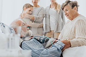 Man dying in hospital photo