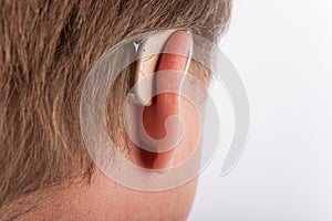 Man ear, hearing aid