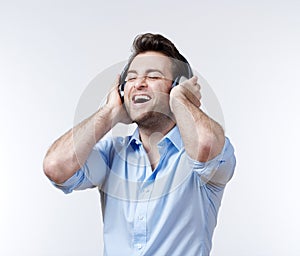 Man with earphones