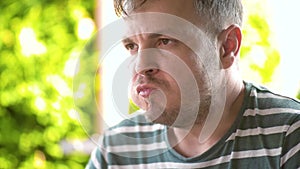 Man eating fast food