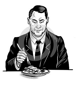 Man eating lunch