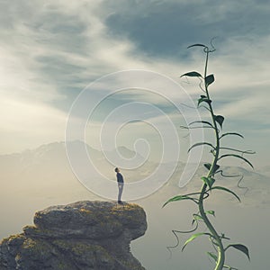 Man on the edge of a cliff