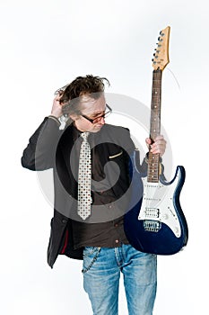 Man with electro guitar