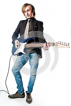 Man with electro guitar