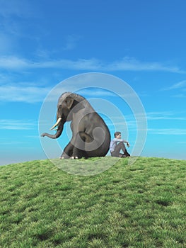 The man with elephant