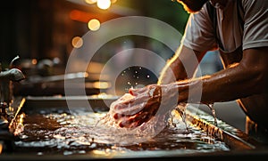 A Man Engaged in Personal Hygiene, Ensuring Cleanliness and Health