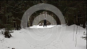 Man enjoy cross-country skiing