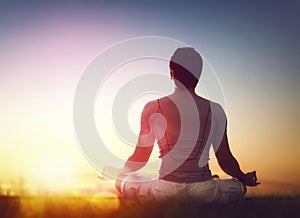 Man enjoying meditation and yoga