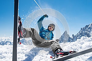 Man enjoying snow ski