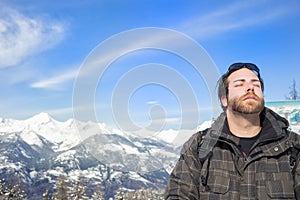 Man enjoying the sunshine and tranquility