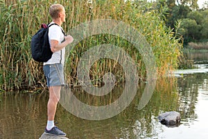 Man enjoying the tranquillity of nature