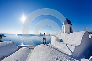 Man enjoys life, near the Greek Church