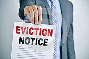Man with an eviction notice