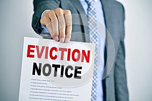 Man with an eviction notice photo