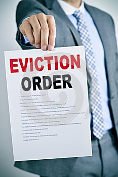 Man with an eviction order photo