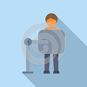 Man examination person icon flat vector. Operating client