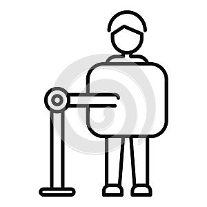 Man examination person icon outline vector. Operating client