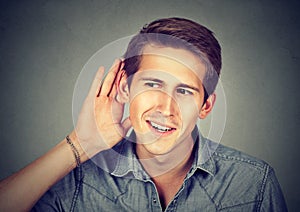 Man excited with listening to gossip
