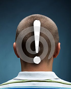 Man with exclamatory mark