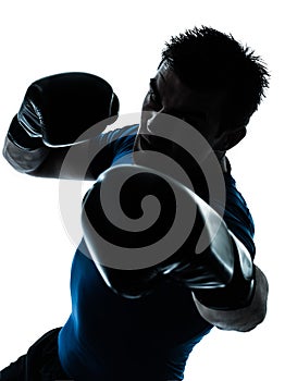 Man exercising boxing boxer posture