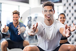 Man exercising in gym